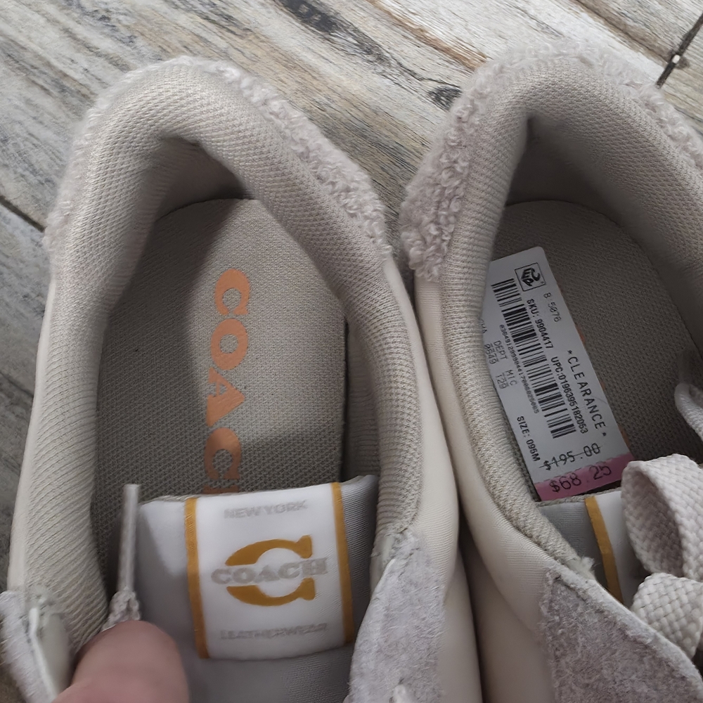 COACH Women's Ivory Suede & Leather Retro Sneakers - Ivory 9.5 - Picture 9 of 9